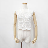 ROKU 6 BEAUTY&YOUTH COTTON HALTER TOP 8618-199-0144 ニット ベスト ホワイト レディース ロクビューティアンドユース【中古】5-0414M◎