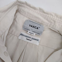 YAECA コンフォートシャツ スナップボタン M 長袖シャツ ベージュ レディース ヤエカ【中古】5-0806M∞