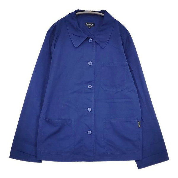 agnes b. ワークジャケット コットン サイズ42 ジャケット ブルー レディース アニエスベー【中古】5-0806M∞