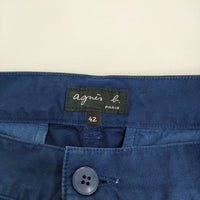 agnes b. ワークパンツ コットン サイズ42 カーゴパンツ ブルー レディース アニエスベー【中古】5-0411M♪