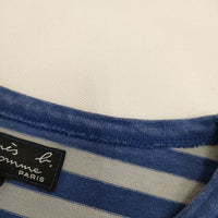agnes b. homme J008 T3 ボーダー 長袖Ｔシャツ カットソー ロンＴ ブルー グレー メンズ アニエスベー【中古】5-0409M∞