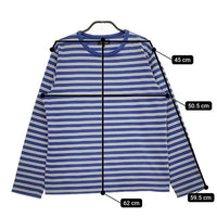 agnes b. homme J008 T3 ボーダー 長袖Ｔシャツ カットソー ロンＴ ブルー グレー メンズ アニエスベー【中古】5-0409M∞