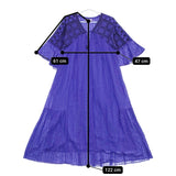 NE QUITTEZ PAS Cotton Jacquard Embroidery Dress 刺繍 インド製 コットン ワンピース ブルー レディース ヌキテパ【中古】5-0525S△
