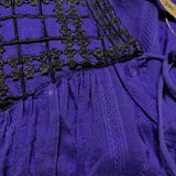 NE QUITTEZ PAS Cotton Jacquard Embroidery Dress 刺繍 インド製 コットン ワンピース ブルー レディース ヌキテパ【中古】5-0525S△