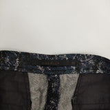 archi ペイズリー柄 サイドアジャスターパンツ 裾ジップ パンツ ネイビー ブラック レディース アーキ【中古】5-0403G∞