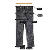 archi ペイズリー柄 サイドアジャスターパンツ 裾ジップ パンツ ネイビー ブラック レディース アーキ【中古】5-0403G∞