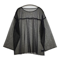 BEAUTY&YOUTH ナイロンチュール レイヤード プルオーバー2 ウォッシャブル ブラウス シャツ ブラック レディース ビューティ&ユース【中古】5-0806M∞