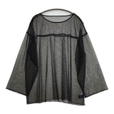 BEAUTY&YOUTH ナイロンチュール レイヤード プルオーバー2 ウォッシャブル ブラウス シャツ ブラック レディース ビューティ&ユース【中古】5-0806M∞