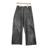 GABRIELA COLL GARMENTS NO249 LEATHER FULL TROUSERS 定価165000円 レザーパンツ 24SS ブラック ガブリエラコールガーメンツ【中古】5-0113T♪