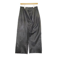 GABRIELA COLL GARMENTS NO249 LEATHER FULL TROUSERS 定価165000円 レザーパンツ 24SS ブラック ガブリエラコールガーメンツ【中古】5-0113T♪