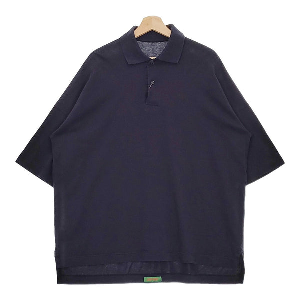 CASEY CASEY EQUERRE POLO 21HS002 サイズS ポルトガル製 定価50600円 ポロシャツ 23AW ネイビー メンズ ケイシーケイシー【中古】5-0113S♪