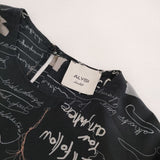 ALYSI 総柄 イタリア製 シルクドレス ワンピース ブラック レディース アリジ【中古】5-0806M∞