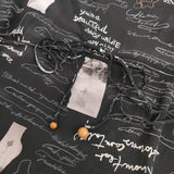 ALYSI 総柄 イタリア製 シルクドレス ワンピース ブラック レディース アリジ【中古】5-0806M∞