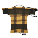 ISSEY MIYAKE A-POC INSIDE チェック柄 IM33KH705 七分袖 サイズ2 カットソー チュニック オレンジ ブラック レディース イッセイミヤケ エイポック インサイド【中古】5-0707M△