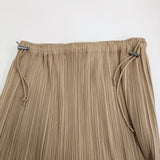 PLEATS PLEASE ISSEY MIYAKE PP41-JK607 サイズ3 プリーツ ドローコード ロングスカート ベージュ レディース プリーツプリーズ【中古】5-0216M♪