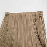 PLEATS PLEASE ISSEY MIYAKE PP41-JK607 サイズ3 プリーツ ドローコード ロングスカート ベージュ レディース プリーツプリーズ【中古】5-0216M♪