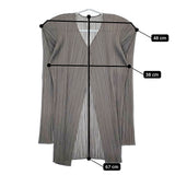 PLEATS PLEASE ISSEY MIYAKE プリーツ カーディガン 羽織 ノーカラージャケット グレー レディース プリーツプリーズ【中古】5-0215M♪
