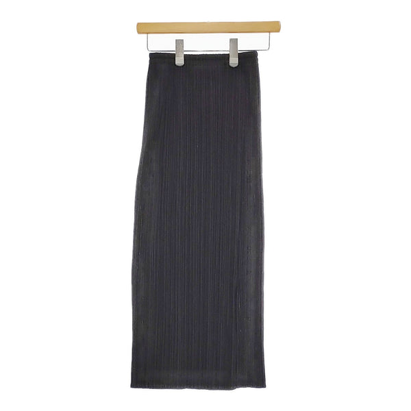 PLEATS PLEASE ISSEY MIYAKE PP01-JG801 サイズ2 プリーツ タイト ロングスカート ブラック レディース プリーツプリーズ【中古】5-0216M♪