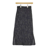 PLEATS PLEASE ISSEY MIYAKE プリーツ 柄プリント ロングスカート ブラック グレー レディース プリーツプリーズ【中古】5-0216M♪