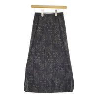 PLEATS PLEASE ISSEY MIYAKE プリーツ 柄プリント ロングスカート ブラック グレー レディース プリーツプリーズ【中古】5-0216M♪