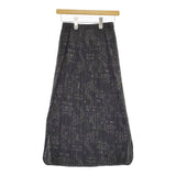 PLEATS PLEASE ISSEY MIYAKE プリーツ 柄プリント ロングスカート ブラック グレー レディース プリーツプリーズ【中古】5-0216M♪