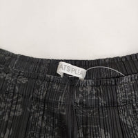 PLEATS PLEASE ISSEY MIYAKE プリーツ 柄プリント ロングスカート ブラック グレー レディース プリーツプリーズ【中古】5-0216M♪