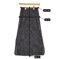 PLEATS PLEASE ISSEY MIYAKE プリーツ 柄プリント ロングスカート ブラック グレー レディース プリーツプリーズ【中古】5-0216M♪