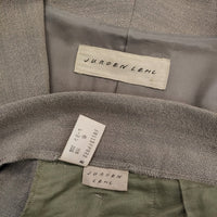 JURGEN LEHL J0113FJ021 M 肩パッド入り ウールレーヨン ジャケット パンツ セットアップ グレー レディース ヨーガンレール【中古】5-0128M♪