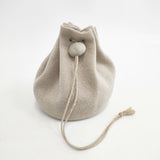 JURGEN LEHL 石 巾着バッグ 巾着バッグ ベージュ レディース ヨーガンレール【中古】5-1119T◎