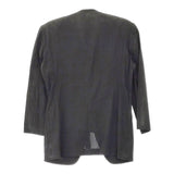 JURGEN LEHL J0112FJ641 M ウッドボタン 肩パッド入り作務衣風プリーツノーカラージャケット ブラック レディース ヨーガンレール【中古】5-0411M♪