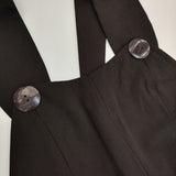 JURGEN LEHL J0113FA011 ウール100％ オーバーオール サイズM サロペット ブラック レディース ヨーガンレール【中古】5-1104T△