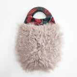 mina perhonen/hitomi shinoyama uzura bag うずらバッグ ファー トートバッグ レッド ピンク レディース ミナペルホネン/ヒトミ シノヤマ【中古】5-1119T◎