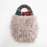 mina perhonen/hitomi shinoyama uzura bag うずらバッグ ファー トートバッグ レッド ピンク レディース ミナペルホネン/ヒトミ シノヤマ【中古】5-1119T◎