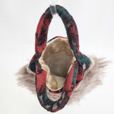 mina perhonen/hitomi shinoyama uzura bag うずらバッグ ファー トートバッグ レッド ピンク レディース ミナペルホネン/ヒトミ シノヤマ【中古】5-1119T◎