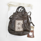 ebagos FROM THE WINDOW Eワッペン シープレザー 2way ハンドバッグ ブラウン レディース エバゴス【中古】5-0804G◎