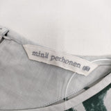 mina perhonen hello swallow ノースリーブ aas1200 リネン サイズ38 ブラウス シャツ ライトブルー グリーン レディース ミナペルホネン【中古】5-0525S△