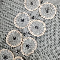 mina perhonen jelly flower vs8094 コットンニット サイズ38 カーディガン ライトグリーン レディース ミナペルホネン【中古】5-0403M∞