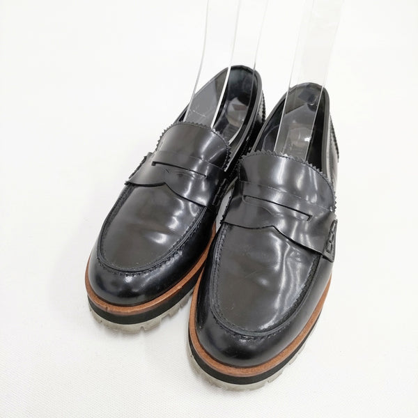 Pertini レザー サイズ35 ローファー ブラック レディース ペルティニ【中古】5-0809G◎