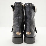 JIMMY CHOO レザー スタッズ付き エンジニアブーツ サイズ35 1/2 ブーツ ブラック レディース ジミーチュウ【中古】5-0313G◎