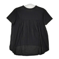 Le pivot バックギャザーブラウス ストレッチ コットン 半袖Ｔシャツ カットソー ブラック レディース ルピボット【中古】5-0525S△