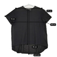 Le pivot バックギャザーブラウス ストレッチ コットン 半袖Ｔシャツ カットソー ブラック レディース ルピボット【中古】5-0525S△