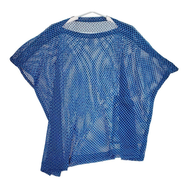 me ISSEY MIYAKE メッシュ半袖カットソー アシンメトリー 変形 MI11JK941 半袖Ｔシャツ カットソー ライトブルー ブラック レディース ミー イッセイミヤケ【中古】5-0525S△