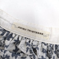 ADIEU TRISTESSE 総柄 ペチコート付き リネン混 B0193AUA215 ワンピース ホワイト ネイビー レディース アデュートリステス【中古】5-0525S△