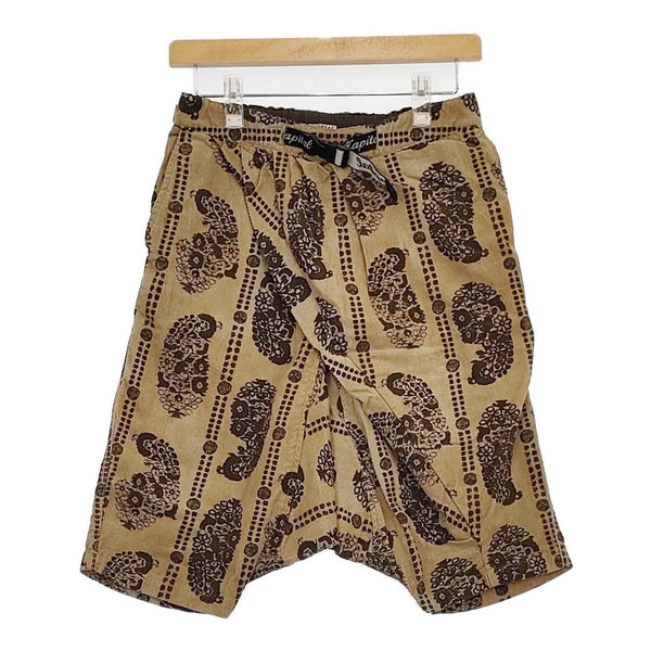 KAPITAL ペイズリー コーデュロイ サイズS 日本製 コットン ショートパンツ ハーフパンツ ショーツ ベージュ ブラウン レディース キャピタル【中古】5-0707M△