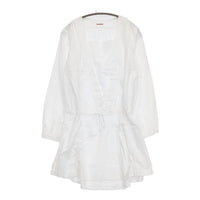 KAPITAL ロングシャツ チュニック コットン 日本製 長袖 サイズXS ブラウス シャツ ホワイト レディース キャピタル【中古】5-0707M△