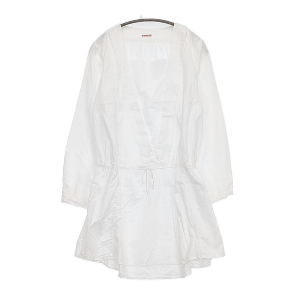 KAPITAL ロングシャツ チュニック コットン 日本製 長袖 サイズXS ブラウス シャツ ホワイト レディース キャピタル【中古】5-0707M△