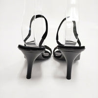Salvatore Ferragamo チェーン付き パンプス ヒール サイズ6 1/2 ヌバックレザー パンプス ブラック レディース サルヴァトーレフェラガモ【中古】5-0809S◎