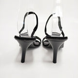 Salvatore Ferragamo チェーン付き パンプス ヒール サイズ6 1/2 ヌバックレザー パンプス ブラック レディース サルヴァトーレフェラガモ【中古】5-0809S◎