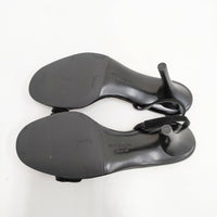 Salvatore Ferragamo チェーン付き パンプス ヒール サイズ6 1/2 ヌバックレザー パンプス ブラック レディース サルヴァトーレフェラガモ【中古】5-0809S◎