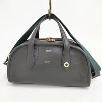 Beaure 新品 ショルダーボストン 2WAY 定価15400円 レザー 牛革 ショルダーバッグ ブラック グリーン レディース ビューレ【中古】5-0804G◎